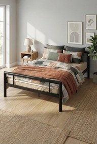 Czarne metalowe łóżko dwuosobowe 160x200 cm G0-H92