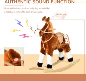 HOMCOM konik na biegunach dla dzieci konik na biegunach bujak rżący różowy