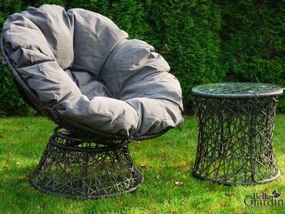 Fotel obrotowy z szarego technorattanu TWIST