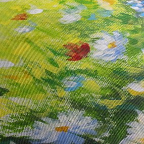 Obraz kwitnącej łąki, obraz olejny (70x50 cm)