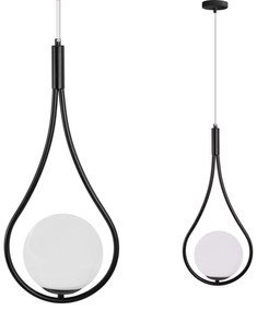 LAMPA WISZĄCA SZKLANA KULA G111-1W CZARNA E27
