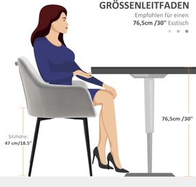 HOMCOM Zestaw krzeseł jadalnianych tapicerowanych jasnoszarych wygodne 54x57x80 cm | Aosom PL