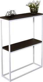 Loftowa konsola z półkami biały + czarny E5-K05