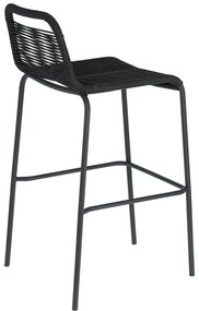 Czarny hoker ze stalową konstrukcją Kave Home Glenville, wys. 74 cm