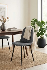 Ciemnoszare krzesło tapicerowane welurowe M6-B69