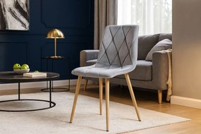 Jasnoszare krzesło metalowe tapicerowane do stołu W8-W40