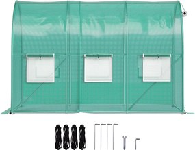 Tunel Foliowy SucceBuy 304,8 x 213,36 x 213,36 cm, Ocynkowana Rama, Wodoodporna Powłoka