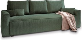 Masseno Sofa MENI z funkcją spania i pojemnikiem na pościel, Rozkładana sofa - Butelkowa zieleń, POSO 14