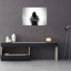 Obraz na szkle - Mnich w klasztorze (70x50 cm)
