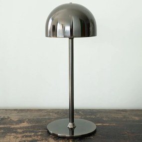 Ciemnoszara lampa stołowa LED ze zdalnym sterowaniem i metalowym kloszem (wysokość 30 cm) Tim – Sirius