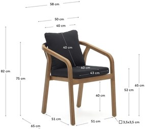 Czarno-naturalne krzesła zestaw 4 szt. Malaret – Kave Home