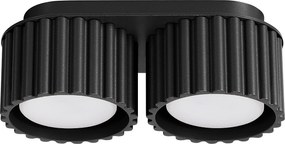 Lampa Sufitowa Minimalistyczny Aura, Aluminium - 2 Źródło - L.21 X H.12 Cm - Czarny