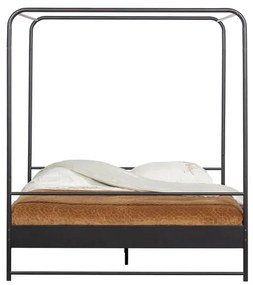 Czarne metalowe łóżko dwuosobowe vtwonen Bunk, 160x200 cm