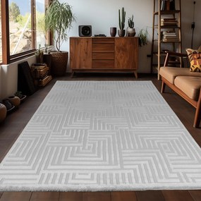 Dywan 3D nowoczesny Sahara Ornament szary 200 cm x 290 cm