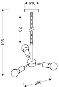 Nowoczesna lampa wisząca z zawiesiem w formie łańcucha - V152-Dulesio