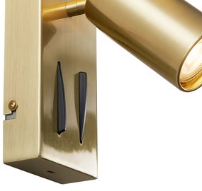 Nowoczesny Kinkiet / Lampa scienna mosiężny 2-punktowy z możliwością regulacji nachylenia - Lesly Nowoczesny Oswietlenie wewnetrzne