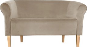 Sofa Milo tkanina Welur wygodna sofa tapicerowana do salonu i poczekalni : Kolor nogi - Drewno, Kolor tkaniny - VELVET - MG09, Typ tkaniny - Velvet, Wysokość nogi - 20 cm