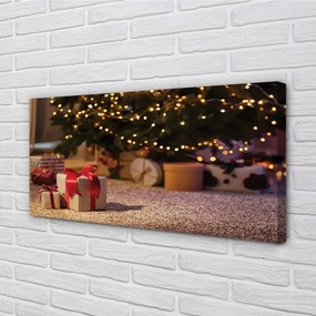 Obraz drukowany na płótnie Prezenty i Choinka