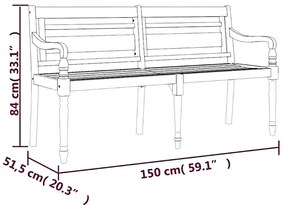 Drewniana ławka z poduszką N1-M17