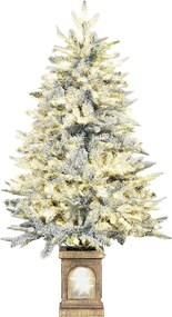 HOMCOM choinka sztuczna 120 cm — ośnieżony wygląd, 100 LED, 8 trybów | Aosom PL