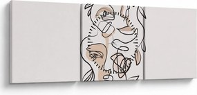 Obraz - Makijaż twarzy ze sztuką linii (z zegarem) (90x30 cm)