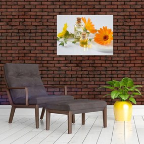 Obraz pomarańczowych kwiatów (70x50 cm)