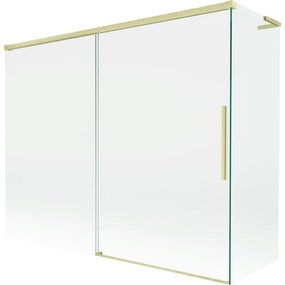 Mexen Rox L parawan nawannowy 2-skrzydłowy rozsuwany 190 + 80 x 150 cm, transparent, złoty szczotkowany - 8C9L-190-080-55-00