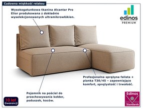 Ciemnobeżowy rozkładany narożnik z pojemnikiem N2-Z10