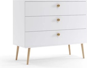 Komoda z szufladami 100 cm BIAŁA boho styl do sypialni pokoju salonu