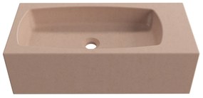 Zestaw umywalka betonowa prostokątna bez otworu na baterię 65 x 30 cm z półką ZALM i konsola