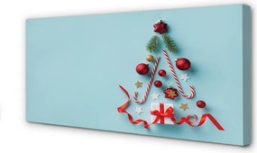 Obraz na płótnie Prezent, Bombki, Słodycze i Dekoracje