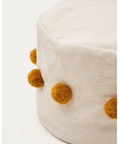 Musztardowo-beżowy puf Manua – Kave Home