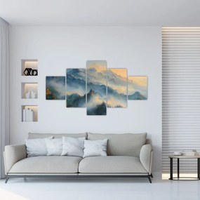 Obraz - Malowany górski krajobraz (125x70 cm)