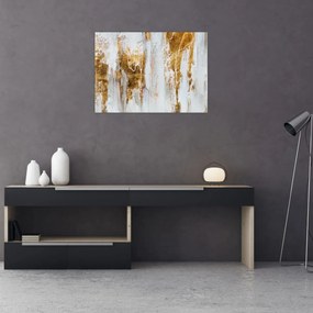 Obraz - Abstrakcja ze zotym (70x50 cm)