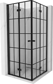 Mexen Mist-F Duo kabina prysznicowa składana 85 x 85 cm, czarna kratka, czarna - 8A6-085L-085P-70-77