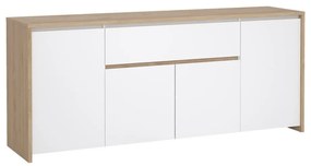 Biało-naturalna komoda w dekorze dębu 197x84x48 cm Next – Tvilum