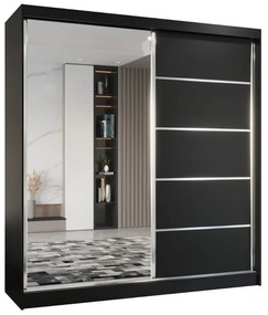 Szafa przesuwna - Marco 200 cm, czarny mat