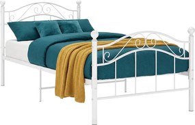 Białe loftowe łóżko z metalu 100x200 cm C0-Z90