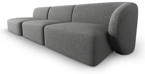 Szara sofa z tkaniny szenilowej prawostronna 311 cm Paolo – Milo Casa