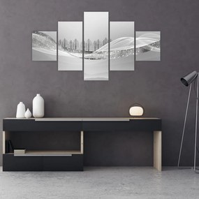 Obraz - Srebrny krajobraz (125x70 cm)