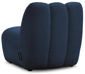 Ciemnoniebieski fotel z materiału bouclé Janissaire – Bobochic Paris