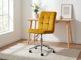 Żółty fotel biurowy Q-020 VELVET