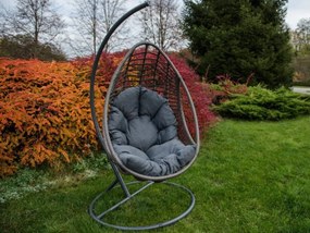 Fotel wiszący BELLISSIMO ( Fotel + stelaż) z szarego technorattanu pokrowiec GRATIS