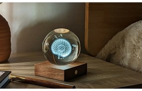 Ciemnobrązowa lampa stołowa ze ściemniaczem i szklanym kloszem (wys. 12 cm) Amber – Gingko