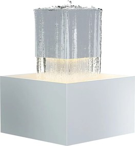 Fontanna zewnętrzna ze stali nierdzewnej z LED – wys. 65 cm – Srebrna – CARDINA