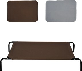 PawHut Legowisko dla psa lub kota Miękka poducha 110x68x19cm Szare i kawowe wykończenie | Aosom PL