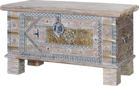 Pień z drewna mango w kolorze postarzanej bieli