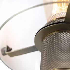 Nowoczesna lampa ścienna brązowa ze szkłem - Dome