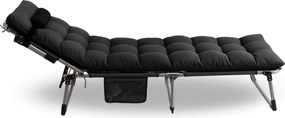 Leżak Ogrodowy VENUS 190x73 cm Czarny