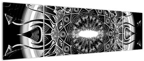Obraz czarno-białych ozdób (170x50 cm)